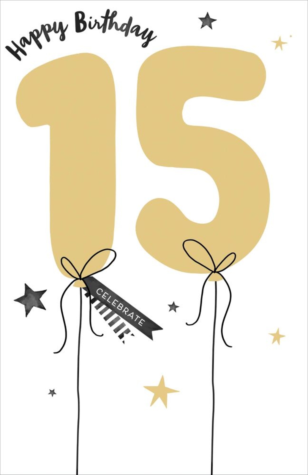 15th Birthday Card Number Balloons - Highworth Emporium