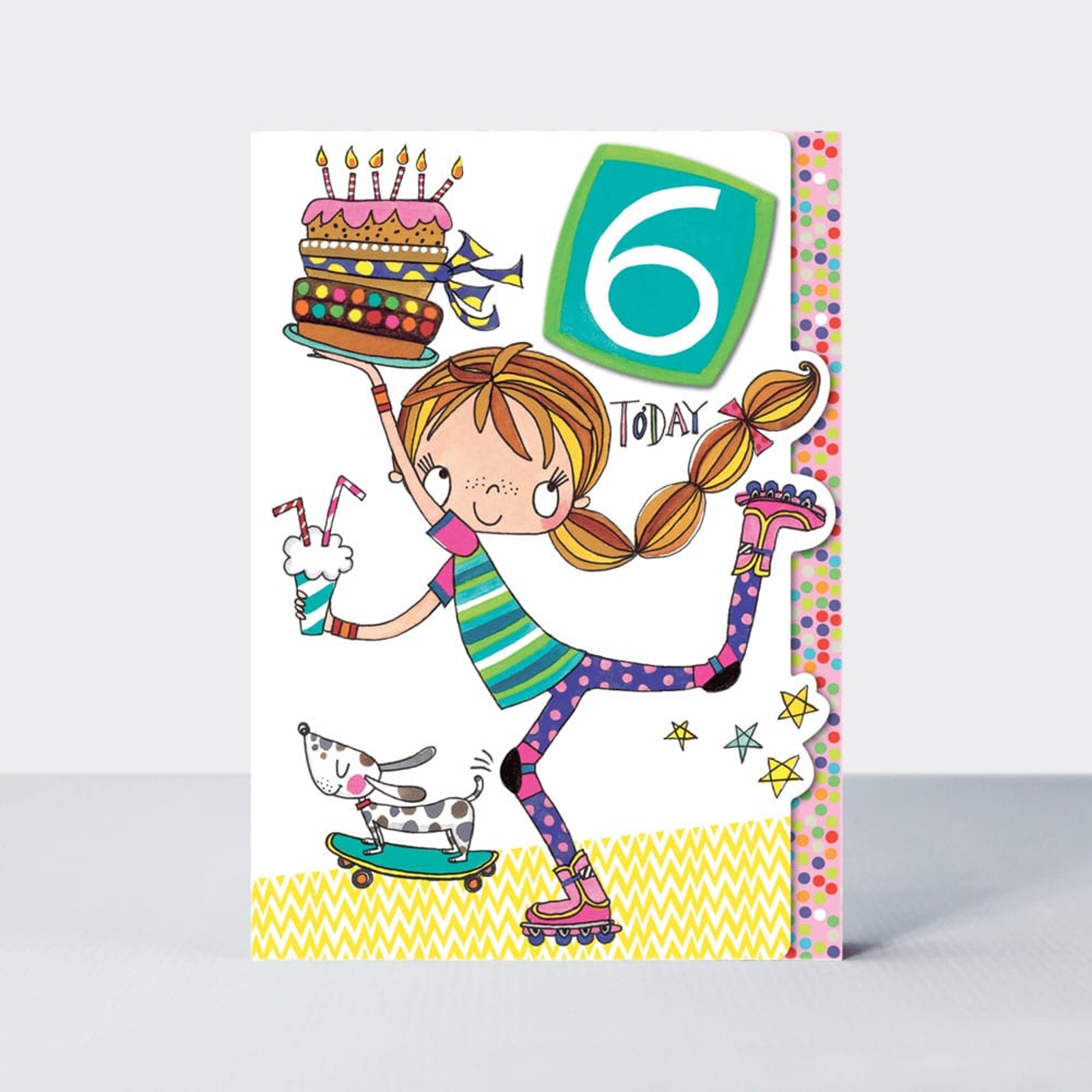 6th Birthday Card Girl on Roller Blades by Rachel Ellen - Highworth ...