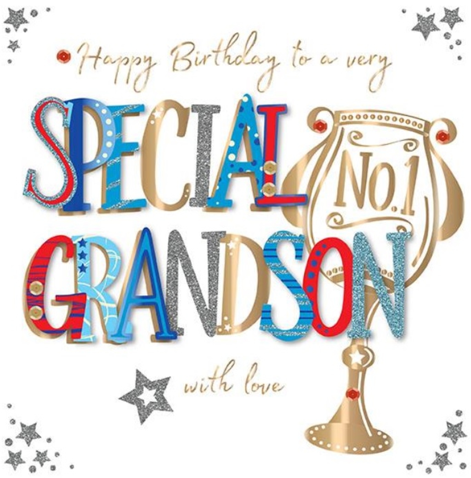 8x8 Large Talking Pictures Special Grandson Birthday Card Luxury ...
