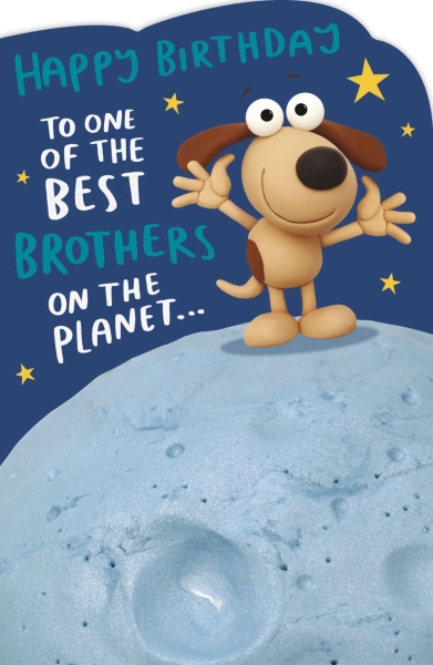 Brother Birthday Card Dog On A Planet - Highworth Emporium