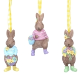 Gisela Graham Gisela Graham Easter Bunny Boy & Girl Felt Hanging Easter Decorations 18cm 
