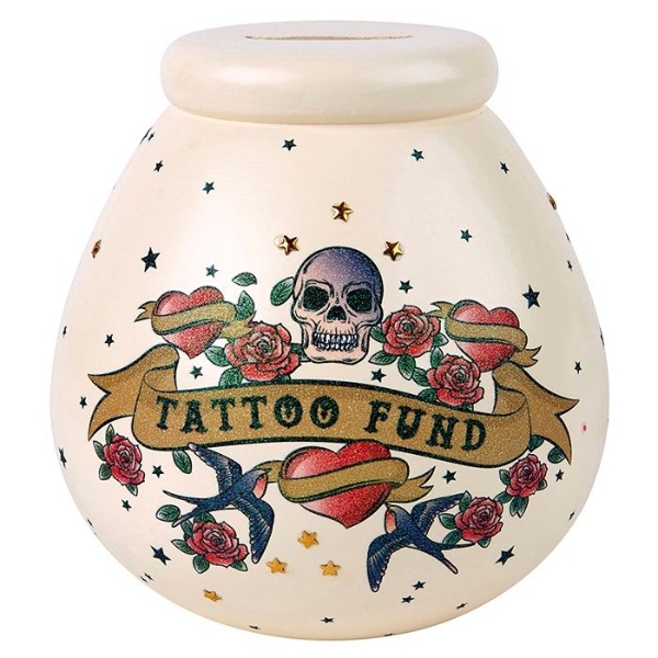 Pot Of Dreams Ceramic Smashable Money Box Tattoo Fund Hearts - Highworth  Emporium