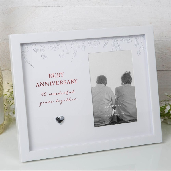 Ruby Wedding 40th Anniversary 6" x 4" Photo Frame 